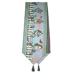 Kohl's Table Runner 12.5 x 69 Inch Home Tweet Home Bird Houses Cotton Blend